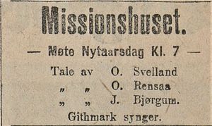Annonse fra Missionshuset i Bergens Aftenblad 31.12.1915.jpg
