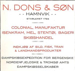 Annonse fra N. Dons & Søn under Harstadutstillingen 1911.jpg