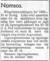 79. Annonse fra Namsos ligningskontor i Namdal Arbeiderblad 28. 10. 1950.jpg