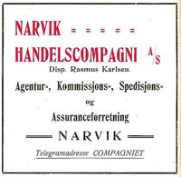 199. Annonse fra Narvik Handelscompagni under Harstadutstillingen 1911.jpg