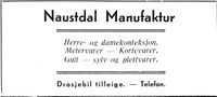 Naustdal Manufaktur, «drosjebil til leige».