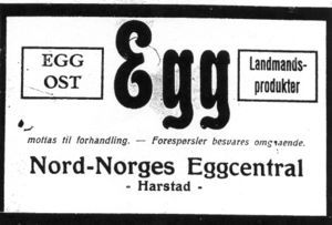 Annonse fra Nord-Norges Eggsentral i Dagens Nyheter i 1927.jpg