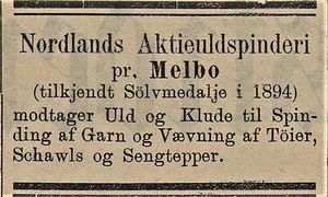 Annonse fra Nordlands Aktieuldspinderi i Tromsø Amtstidende 17.11. 1898.jpg