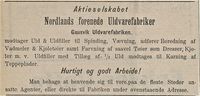 180. Annonse fra Nordlands forenede Uldvarefabriker i Ofotens Tidende 01.07 1901.jpg