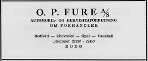 Annonse fra O.P. Fure AS i Norsk Militært Tidsskrift nr. 11 1960.jpg