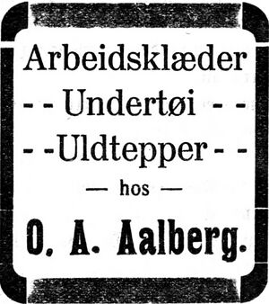 Annonse fra O. A. Aalberg i Indtrøndelagen 17.1. 1913.jpg