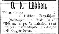 268. Annonse fra O. K. Lökken i Tromsø Amtstidende 4. januar 1900.jpg