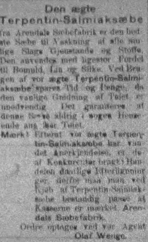 Annonse fra Olaf Wenge i Møre Tidende 14. januar 1899.jpg
