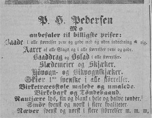 Annonse fra P.H. Pedersen i Tromsø Amtstidende 31.05.1891.jpg