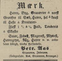 118. Annonse fra Petr. Aas i Tromsø Amtstidende 01.06. 1889.jpg