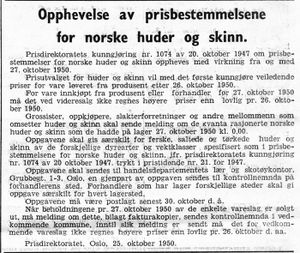 Annonse fra Prisdirektoratet i Namdal Arbeiderblad 28.10.1950.jpg