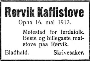 Annonse fra Rørvik kaffistove i Trønderbladet 15. 12. 1926.jpg