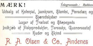 Annonse fra R.A. Olsen & Co. under Harstadutstillingen 1911.jpg