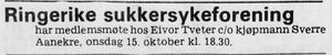 Annonse fra Ringerike sukkersykeforening i Ringerikes Blad 14.10. 1975.jpg