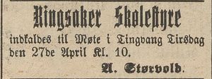 Annonse fra Ringsaker Skolestyre i Gudbrandsdølen 22.04.1909.jpg