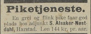 Annonse fra S. Alsaker Nøstdahl i Nordlys 31.12.1909.jpg