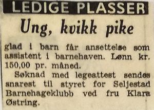 Annonse fra Seljestad Barnehage i Harstad Tidende 6. 1. 1959.jpg