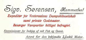 Annonse fra Sigv. Sørensen under Harstadutstillingen 1911.jpg