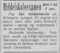 73. Annonse fra Ski middelskole i Østerdølen 08. 02 1904.jpg