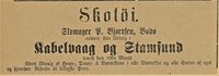 75. Annonse fra Skomager P. Bjørnsen i Lofotens Tidende 26.03. 1892.jpg