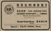 Annonse i Bondebladet 20. oktober 1924.