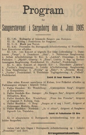 Annonse fra Smaalenenes sangerforbund i avisa Sarpen 27.05.1905.jpg