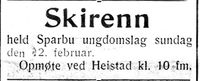 499. Annonse fra Sparbu ungdomslag i Nord-Trøndelag og Nordenfjeldsk Tidende 09.02.33.jpg