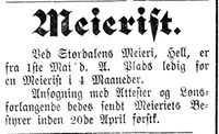 3. Annonse fra Størdal Meieri i Indtrøndelagen 18.4.1900.jpg