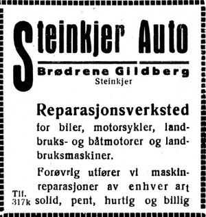 Annonse fra Steinkjer Auto i Inntrøndelagen og Trønderbladet 17.9. 1934.jpg