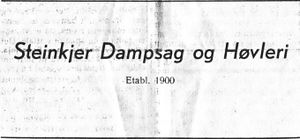Annonse fra Steinkjer Dampsag og Høvleri i Bygdenes By 1957.jpg