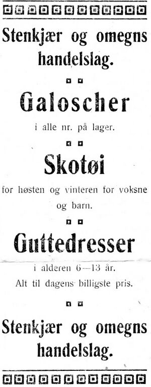 Annonse fra Steinkjer S-lag i Indhereds-Posten 19.10. 1923.jpg