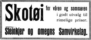 Annonse fra Steinkjer og omegns Samvirkelag 24.5. 1937.jpg