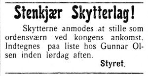 Annonse fra Stenkjær Skytterlag i Indtrøndelagen 20.6.1906.jpg