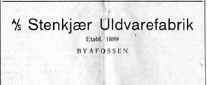 Annonse fra Stenkjær Uldvarefabrik i Bygdenes By 1957.jpg