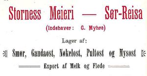 Annonse fra Storness Meieri under Harstadutstillingen 1911.jpg