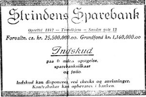 Annonse fra Strindens Sparebank i Trønderbladet 22.12. 1926.jpg