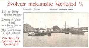 Annonse fra Svolvær mekaniske Værksted under Harstadutstillingen 1911.jpg