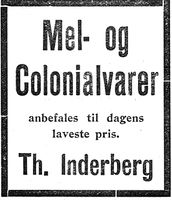 423. Annonse fra Th. Inderberg i Nord-Trøndelag og Nordenfjeldsk Tidende 2. 11. 1922.jpg