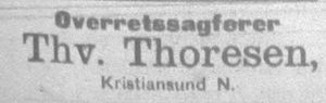 Annonse fra Thorvald Thoresen i Møre Tidende 14. januar 1899.jpg