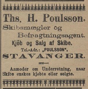 Annonse fra Ths. H. Poulsson i Kysten 7.12. 1905.jpg