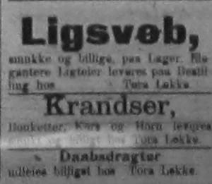 Annonse fra Tora Løkke i Møre Tidende 14. januar 1899.jpg