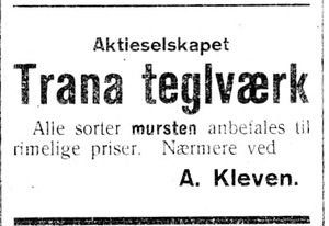 Annonse fra Trana Teglverk i Indheredsposten 9.11.1917.jpg