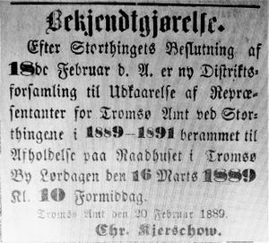 Annonse fra Tromsø Amt i Tromsø Amtstidende 27.02. 1889 .jpg