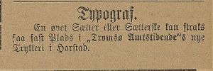 Annonse fra Tromsø Amtstidende i Lofotens Tidende 12.03. 1892.jpg