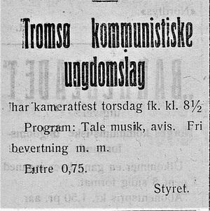 Annonse fra Tromsø NKU i Nordlys 23.08. 1923.jpg