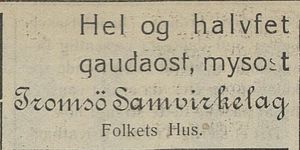 Annonse fra Tromsø Samvirkelag i Nordlys 18.10. 1923.jpg