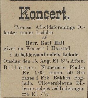 Annonse fra Tromsø avholdsforenings orkester i Harstad Tidende 09.08.1900.jpg