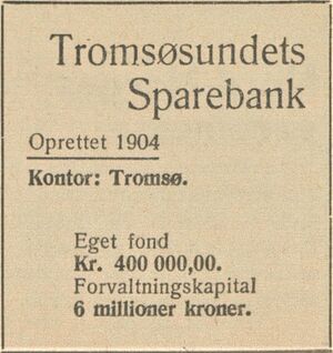 Annonse fra Tromsøsundets Sparebank i Nordlys 04.07.1937.jpg