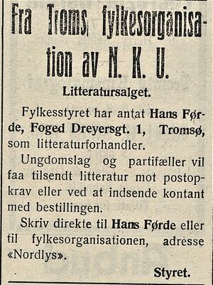 Annonse fra Troms NKU i Nordlys 18.08. 1923.jpg