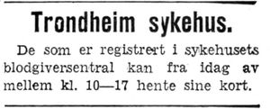 Annonse fra Trondheim sykehus i Arbeider-Avisen 24.4.1940.jpg
